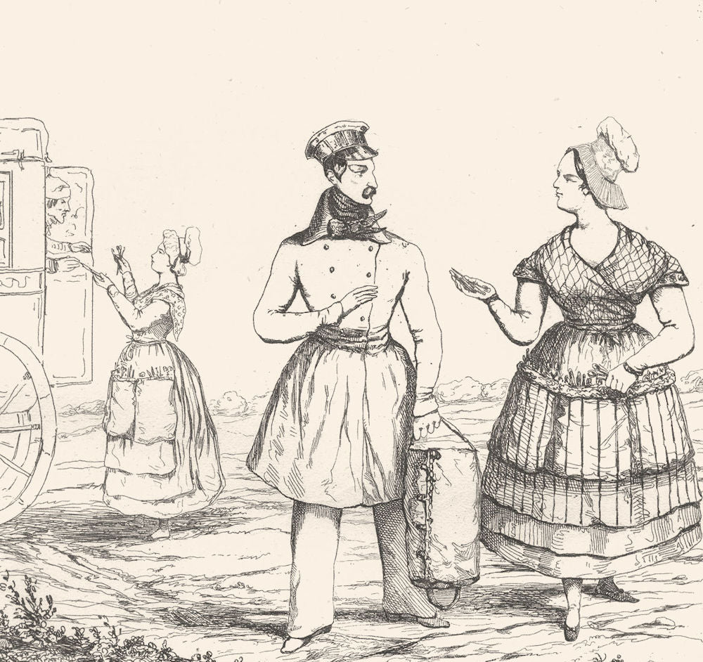 VIENNE. Marchandes de Couteaux de Châtellerault 1835 old antique print picture